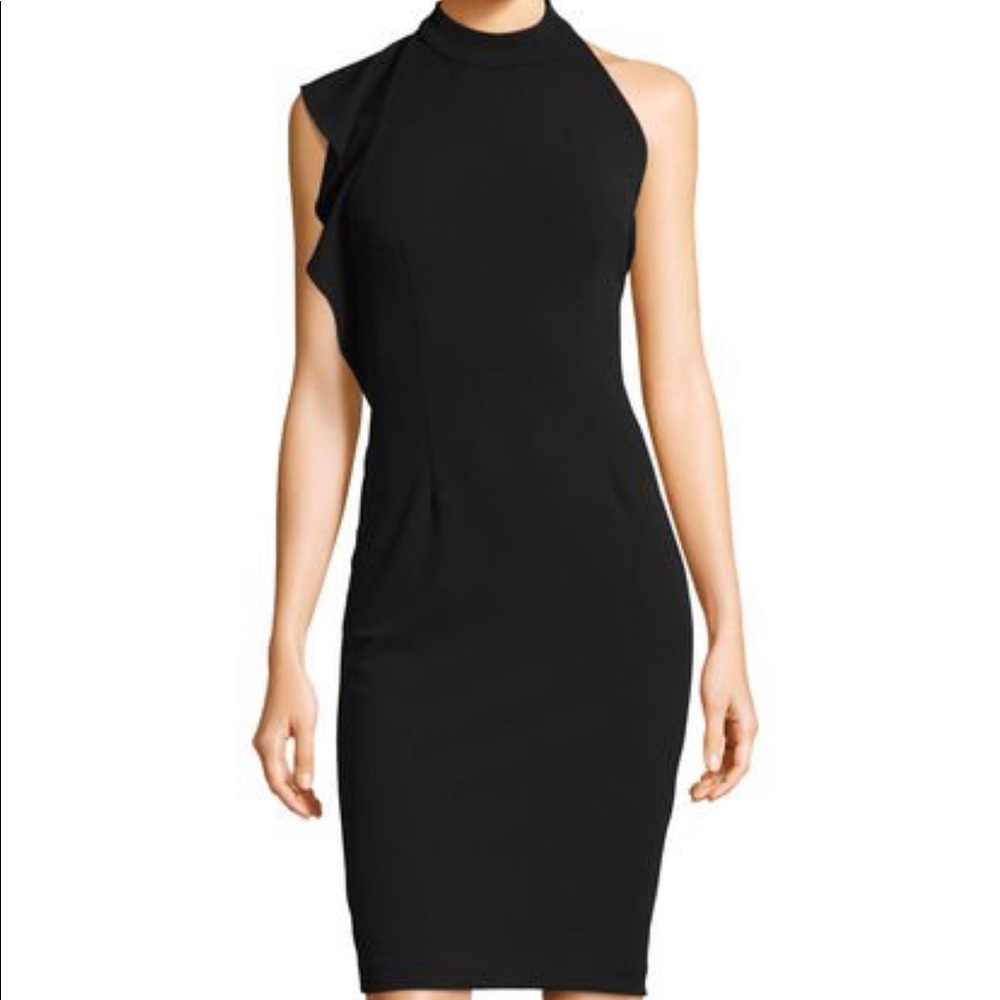 Adriana Papell - Crepe Halter Dress w Open Back